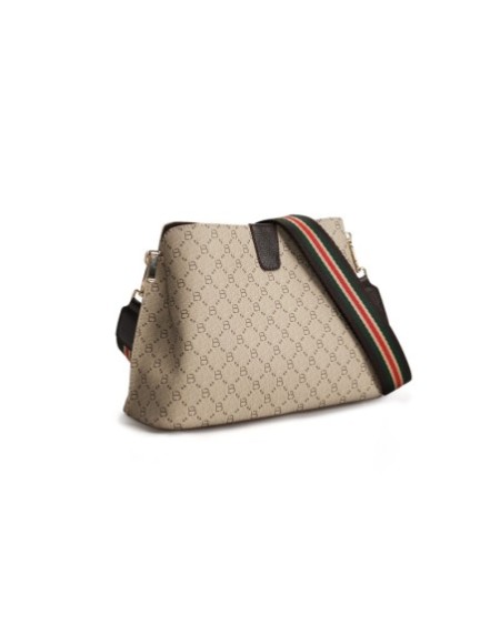 Bolso de hombro Edith Crema Marrón 334 Lucky Bees 671LKB1513