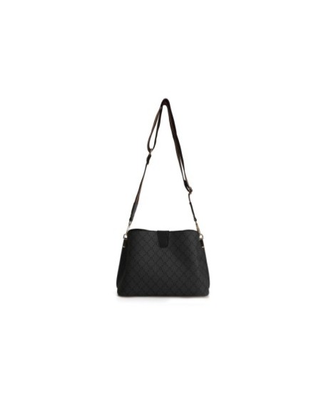 Bolso de hombro Edith Gris Negro 334 Lucky Bees 671LKB1514