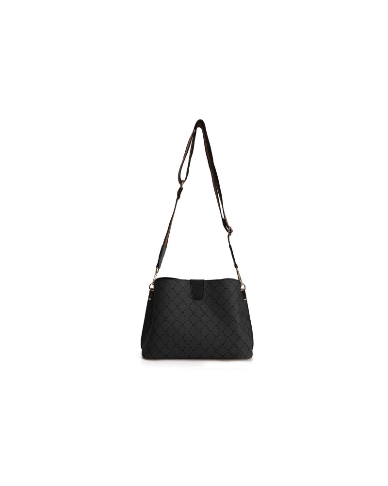 Bolso de hombro Edith Gris Negro 334 Lucky Bees 671LKB1514