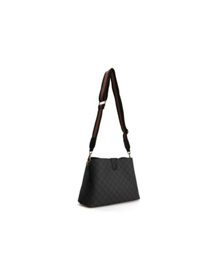 Bolso de hombro Edith Gris Negro 334 Lucky Bees 671LKB1514