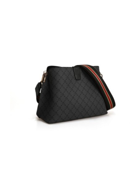 Bolso de hombro Edith Gris Negro 334 Lucky Bees 671LKB1514