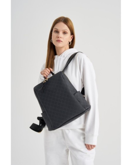 Mochila Eliana Negro Gris 359 Lucky Bees 671LKB1515