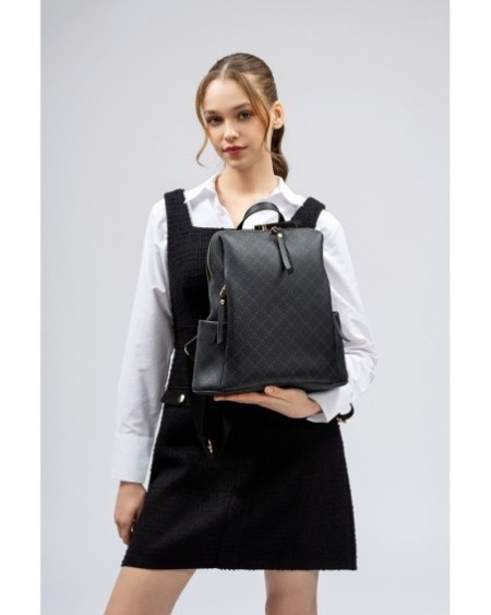 Mochila Eliana Negro Gris 359 Lucky Bees 671LKB1515