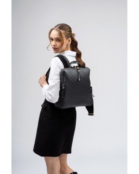 Mochila Eliana Negro Gris 359 Lucky Bees 671LKB1515