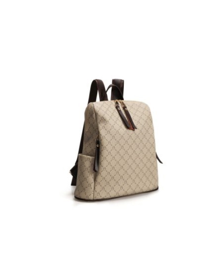 Mochila Eliana Crema Marrón 359 Lucky Bees 671LKB1516