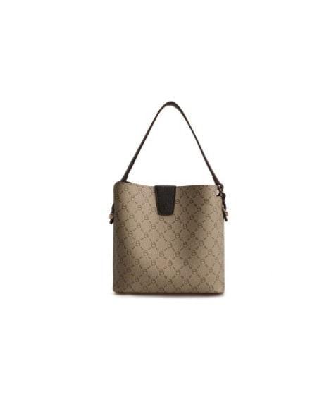 Bolso tipo cubo Eloina Crema Marrón 328 Lucky Bees 671LKB1519