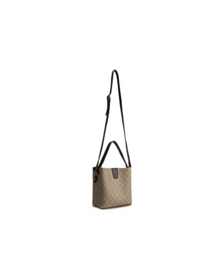 Bolso tipo cubo Eloina Crema Marrón 328 Lucky Bees 671LKB1519