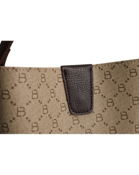 Bolso tipo cubo Eloina Crema Marrón 328 Lucky Bees 671LKB1519