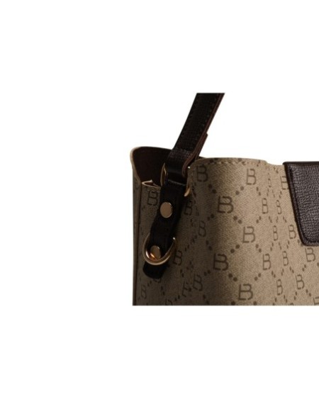 Bolso tipo cubo Eloina Crema Marrón 328 Lucky Bees 671LKB1519