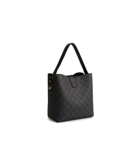 Bolso tipo cubo Eloina Gris Negro 328 Lucky Bees 671LKB1520