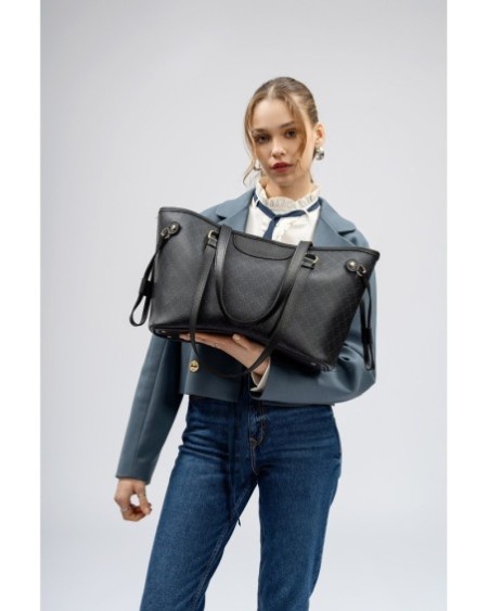 Bolsa de mano Eneida Negro Gris 355 Lucky Bees 671LKB1521