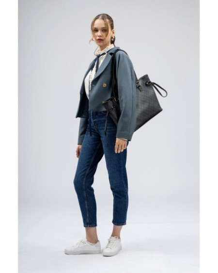 Bolsa de mano Eneida Gris Negro 355 Lucky Bees 671LKB1523