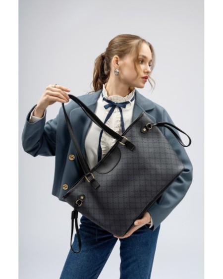 Bolsa de mano Eneida Gris Negro 355 Lucky Bees 671LKB1523