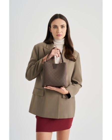 Bolso tipo cubo Hakima Marrón 328 Lucky Bees 671LKB1567