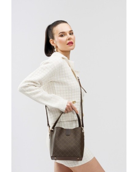 Bolso tipo cubo Hakima Marrón 328 Lucky Bees 671LKB1567