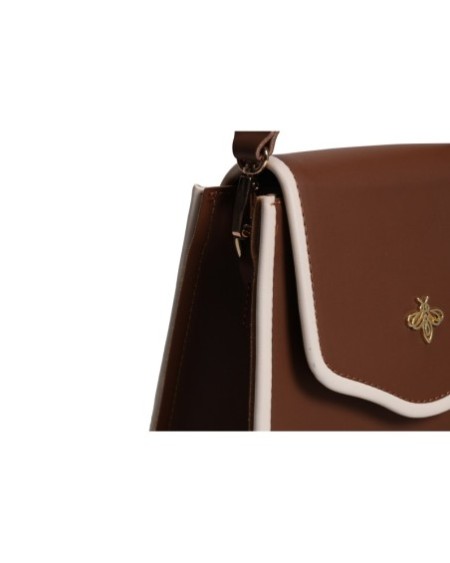 Bolso de hombro Jamila Marrón Crema 1248 Lucky Bees 671LKB1630