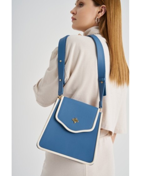 Bolso de hombro Jamila Azul Crema 1248 Lucky Bees 671LKB1632