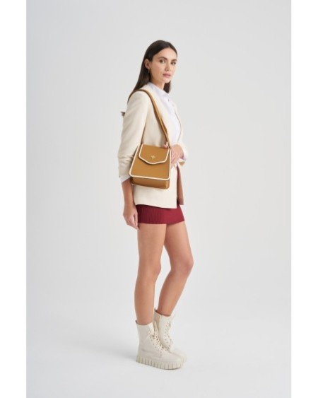 Bolso de hombro Jamila Camel Crema 1248 Lucky Bees 671LKB1633