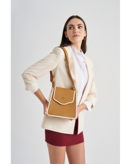 Bolso de hombro Jamila Camel Crema 1248 Lucky Bees 671LKB1633