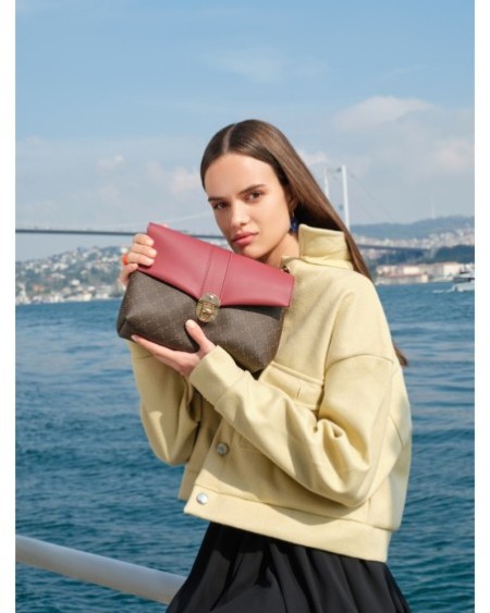 Bolso de hombro Luciana Rojo Burdeos Marrón 1228 Lucky Bees 671LKB1707