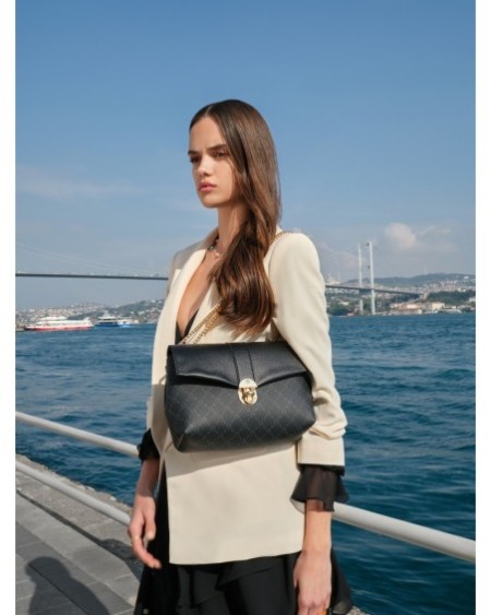 Bolso de hombro Luciana Negro 1228 Lucky Bees 671LKB1708