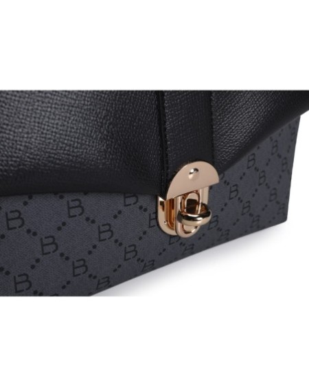 Bolso de hombro Luciana Negro Gris 1228 Lucky Bees 671LKB1709