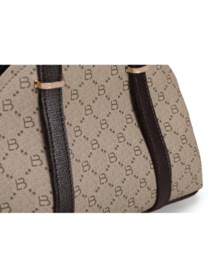 Bolso Chic Marcela Crema Marrón 1233 Lucky Bees 671LKB1716