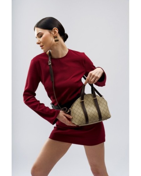 Bolso Chic Marcela Crema Marrón 1233 Lucky Bees 671LKB1716