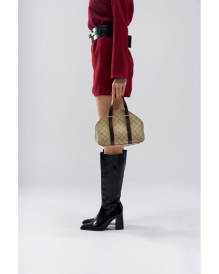 Bolso Chic Marcela Crema Marrón 1233 Lucky Bees 671LKB1716