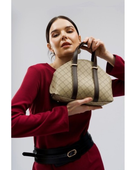 Bolso Chic Marcela Crema Marrón 1233 Lucky Bees 671LKB1716
