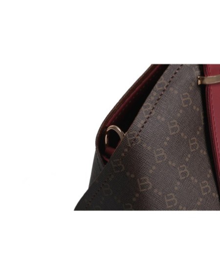 Bolso Chic Marcela Marrón Rojo Burdeos 1233 Lucky Bees 671LKB1717