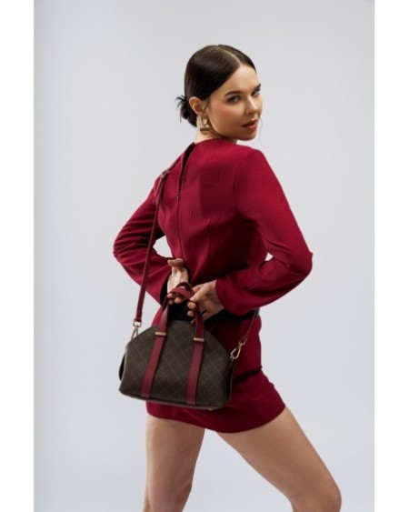 Bolso Chic Marcela Marrón Rojo Burdeos 1233 Lucky Bees 671LKB1717