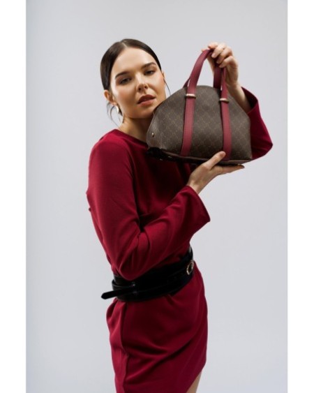 Bolso Chic Marcela Marrón Rojo Burdeos 1233 Lucky Bees 671LKB1717