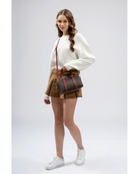 Bolso Chic Marcela Marrón Rojo Burdeos 1233 Lucky Bees 671LKB1717