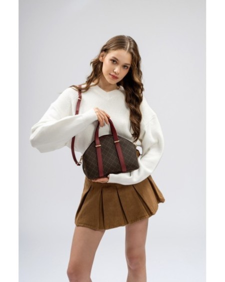Bolso Chic Marcela Marrón Rojo Burdeos 1233 Lucky Bees 671LKB1717