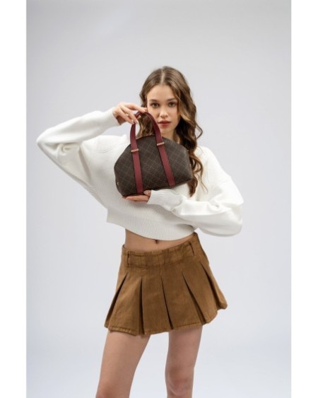 Bolso Chic Marcela Marrón Rojo Burdeos 1233 Lucky Bees 671LKB1717