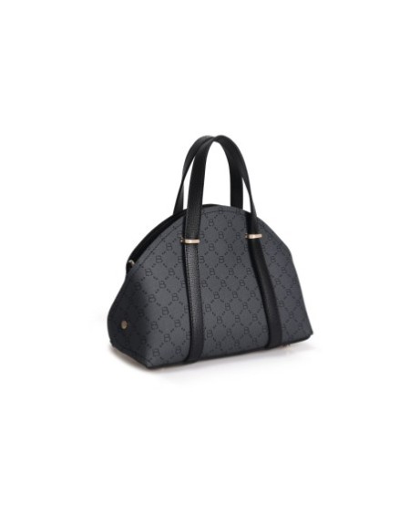 Bolso Chic Marcela Gris Negro 1233 Lucky Bees 671LKB1718