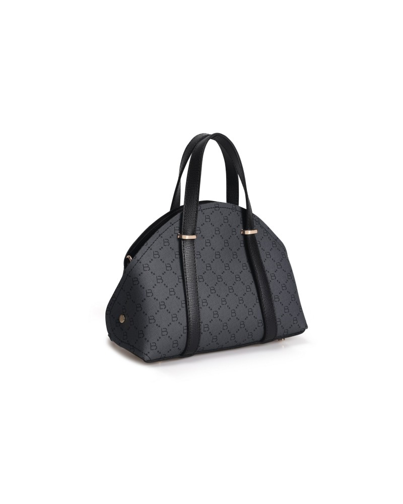 Bolso Chic Marcela Gris Negro 1233 Lucky Bees 671LKB1718