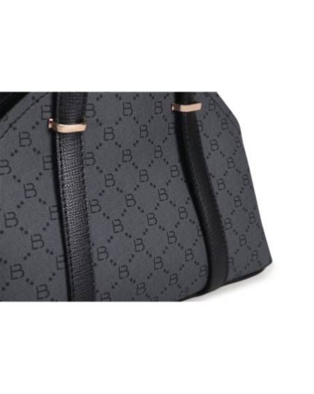 Bolso Chic Marcela Gris Negro 1233 Lucky Bees 671LKB1718