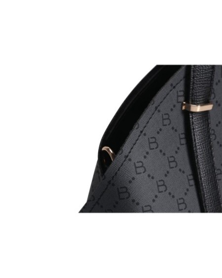 Bolso Chic Marcela Gris Negro 1233 Lucky Bees 671LKB1718