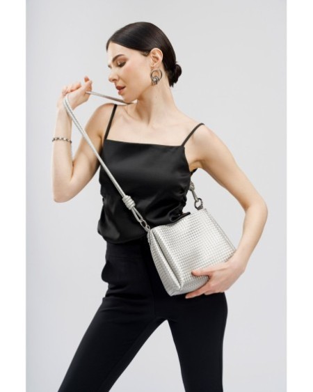 Bolso bandolera Nela Plateado 1227 Lucky Bees 671LKB1832