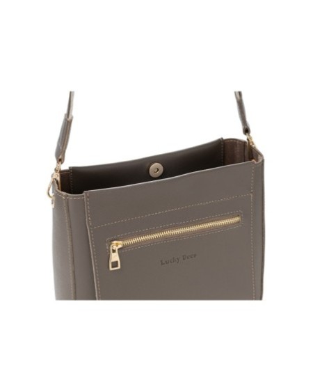 Bolso de hombro Penélope Gris 1265 Lucky Bees 671LKB1888