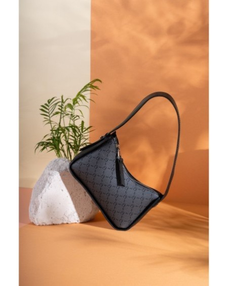 Bolso de hombro Sabina Gris Negro 1296 Lucky Bees 671LKB1903