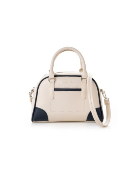 Bolso Chic Victoriana Crema Azul Oscuro 1282 Lucky Bees 671LKB1931