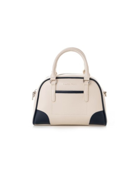Bolso Chic Victoriana Crema Azul Oscuro 1282 Lucky Bees 671LKB1931