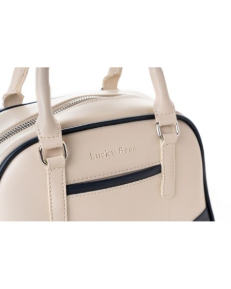 Bolso Chic Victoriana Crema Azul Oscuro 1282 Lucky Bees 671LKB1931
