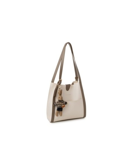 Bolsa de mano Yanira Crema Visón Oscuro 352 Lucky Bees 671LKB1938