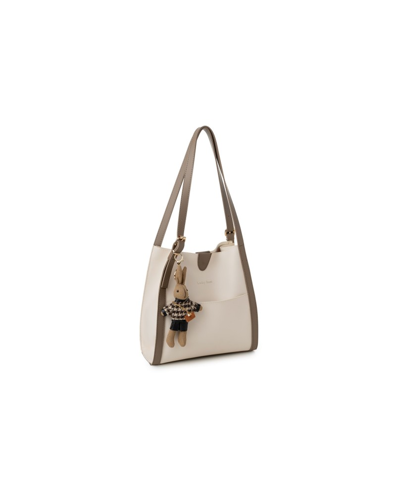 Bolsa de mano Yanira Crema Visón Oscuro 352 Lucky Bees 671LKB1938