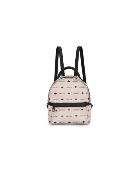 Mochila Carmina Crema Negro 338 Lucky Bees 671LKB1413