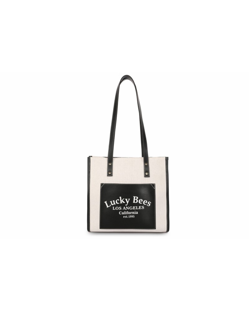 Bolsa de mano Celestina Negro Crema 376 Lucky Bees 671LKB1427